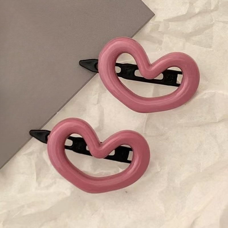 2pcs Heart Hairpin Side Clip Bangs Clip Hair Clip Hair Accessories Sets