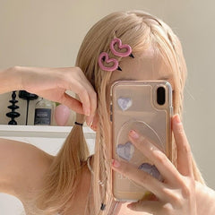 2pcs Heart Hairpin Side Clip Bangs Clip Hair Clip Hair Accessories Sets