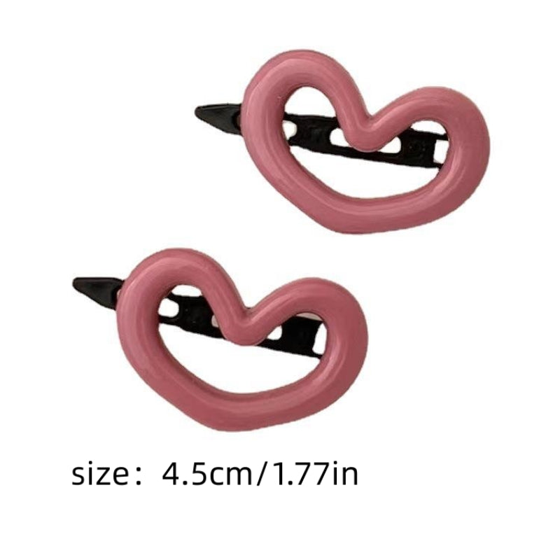 2pcs Heart Hairpin Side Clip Bangs Clip Hair Clip Hair Accessories Sets
