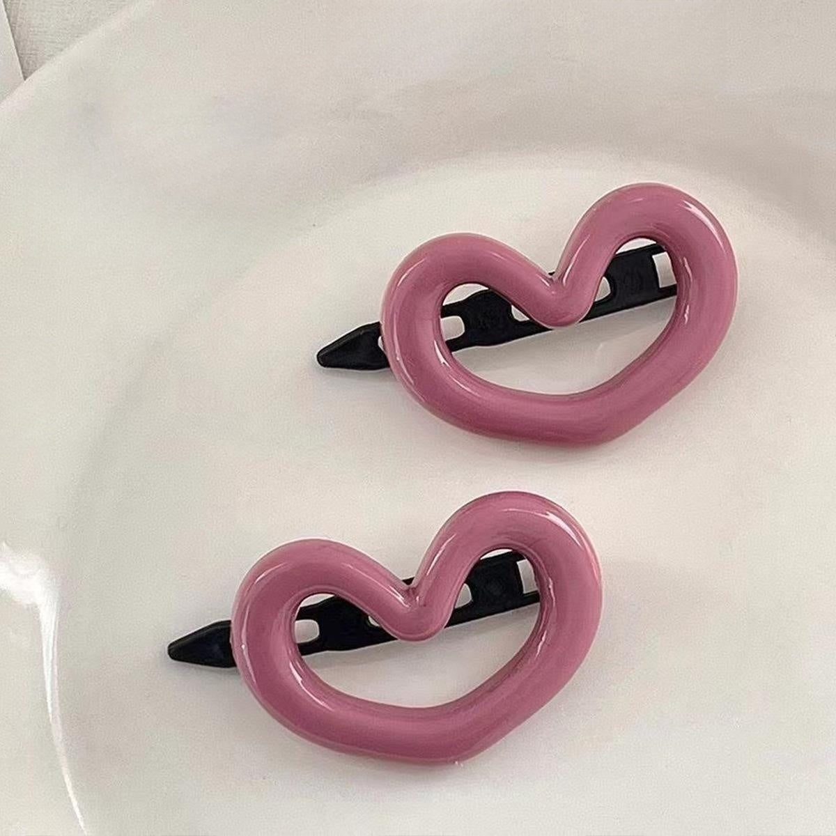2pcs Heart Hairpin Side Clip Bangs Clip Hair Clip Hair Accessories Sets