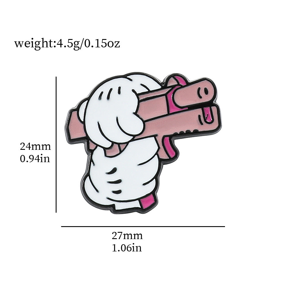 Cartoon Pistol Brooch Student Bag Accessories Brooch