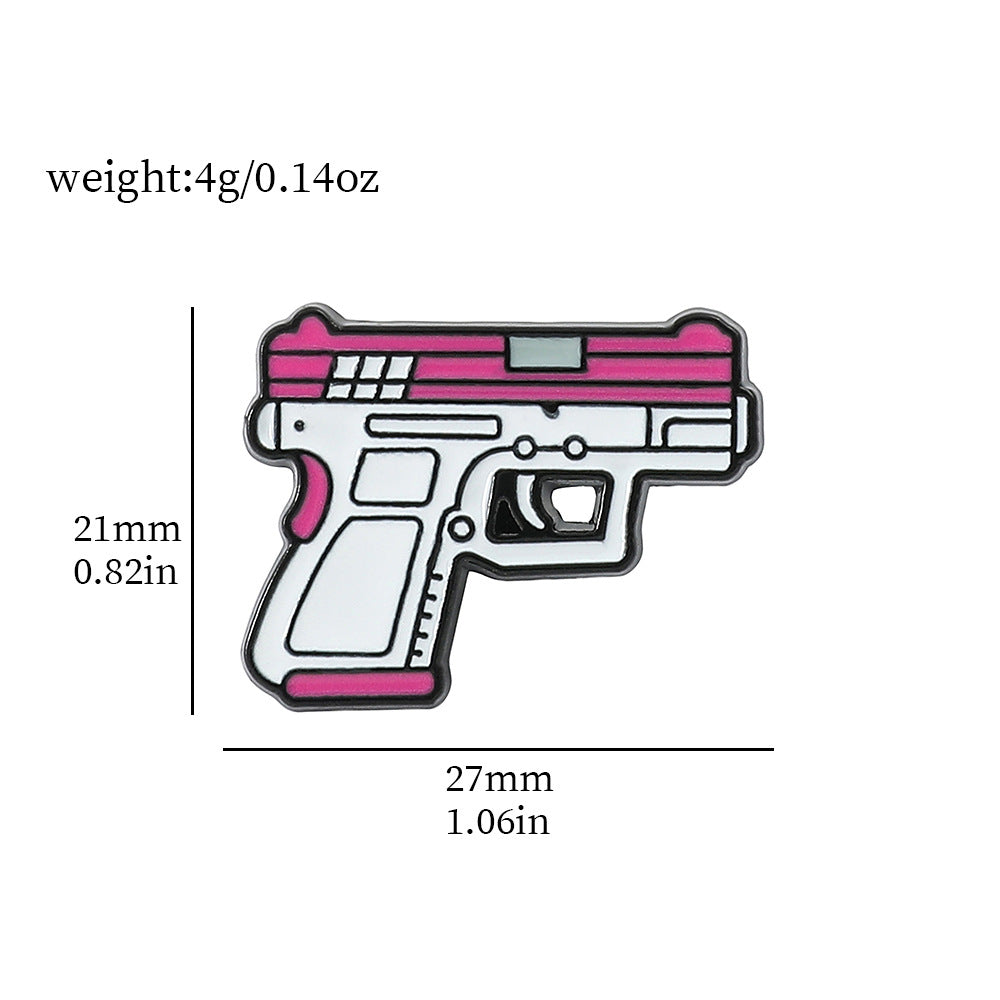 Cartoon Pistol Brooch Student Bag Accessories Brooch