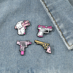 Cartoon Pistol Brooch Student Bag Accessories Brooch