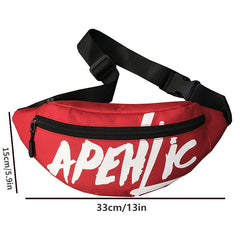 Men's Letter Pattern Waist Bag, Lightweight Mobile Phone Pouch for Gym Travel