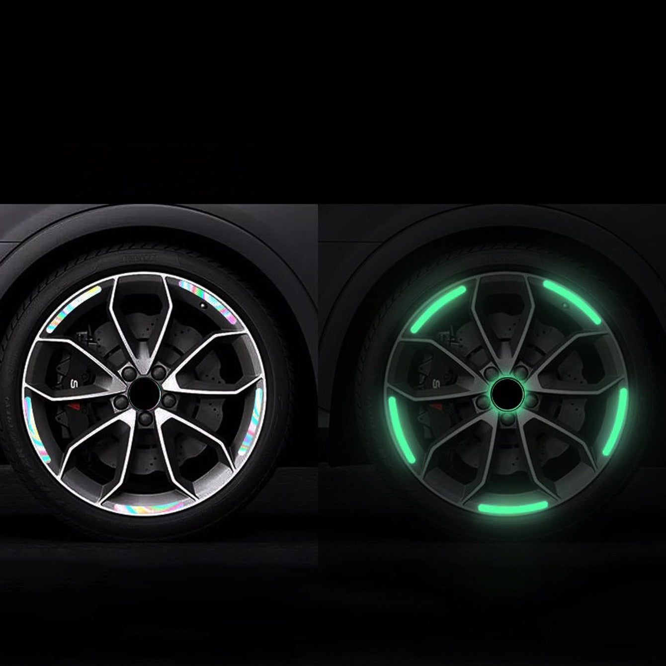 20pcs Reflective Strips Rim Tape for Car Motorcycle Wheels