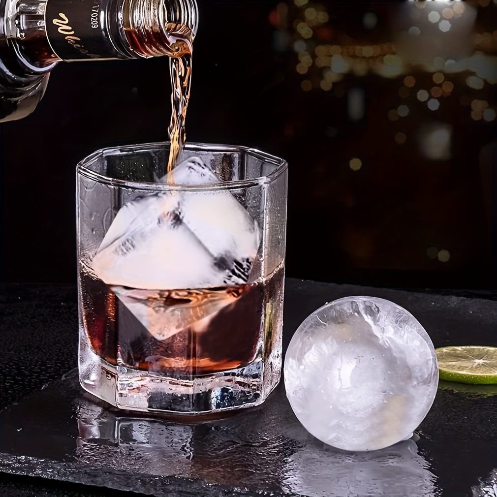 Silicone Ice Cube Trays Sphere & Square Mold With Lid Slow Melting