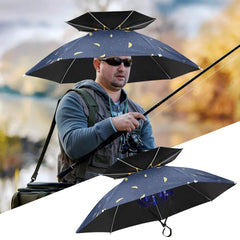 Adjustable Hands Umbrella Folding UV Protection Waterproof Double Layer Umbrella