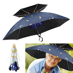 Adjustable Hands Umbrella Folding UV Protection Waterproof Double Layer Umbrella