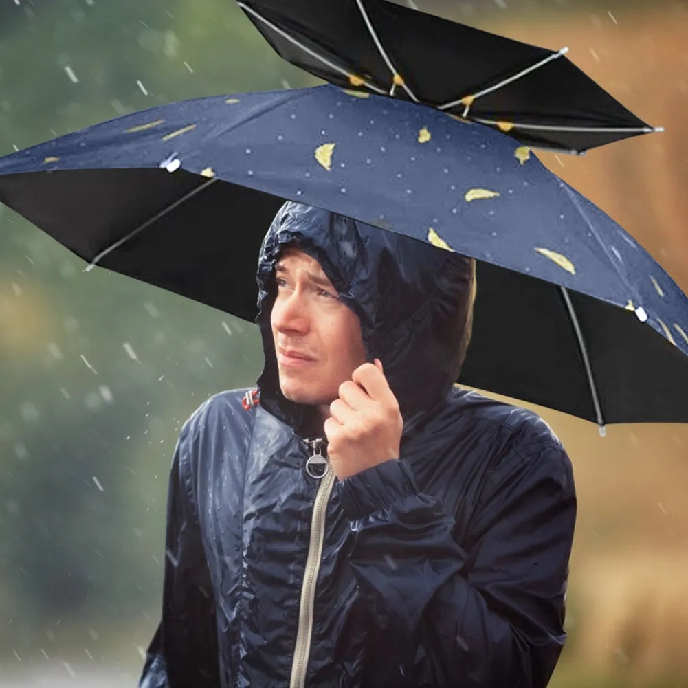 Adjustable Hands Umbrella Folding UV Protection Waterproof Double Layer Umbrella