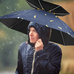 Adjustable Hands Umbrella Folding UV Protection Waterproof Double Layer Umbrella