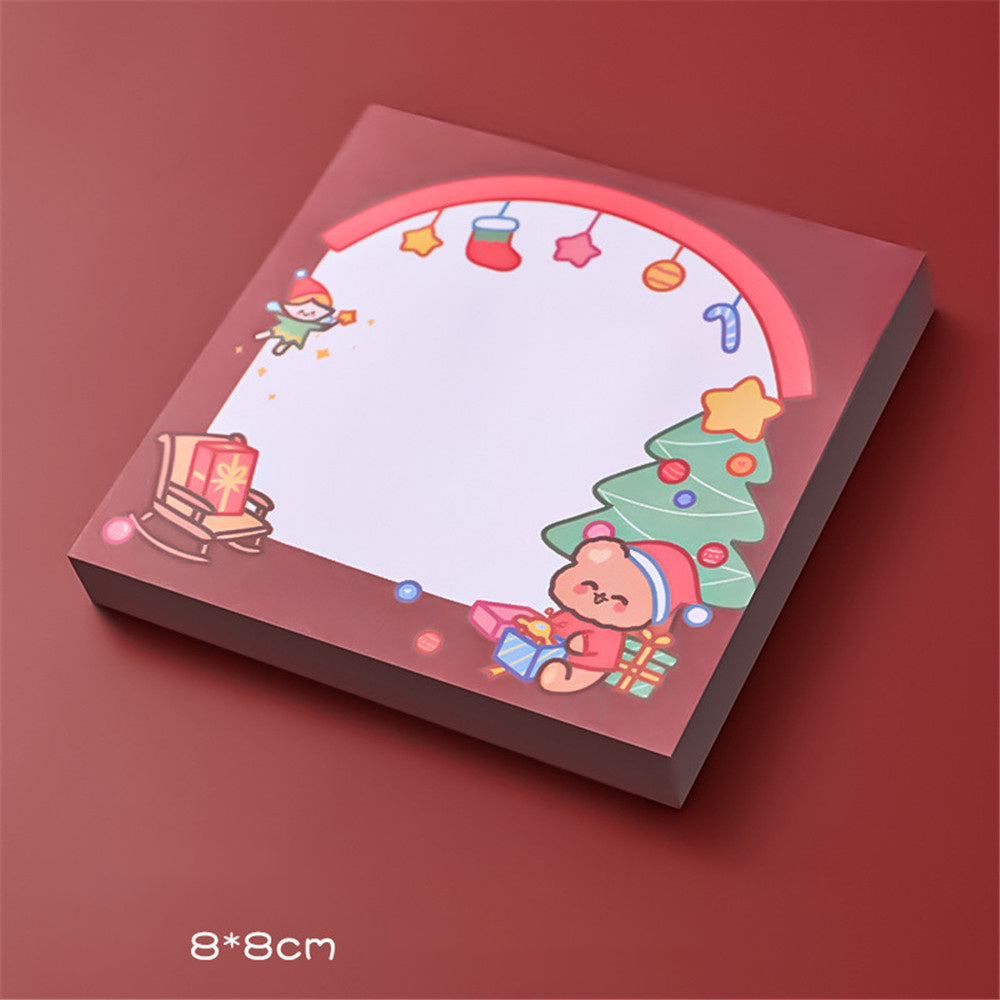 50 Sheets Christmas Memo Pad Sticky Notes School Supplies Paper Stickers
