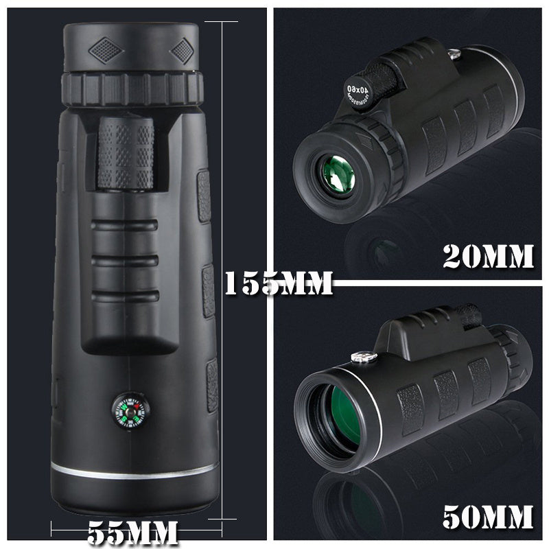 40X60 Zoom Monocular Telescope with Smartphone Holder