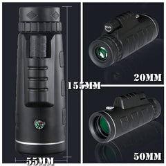 40X60 Zoom Monocular Telescope with Smartphone Holder