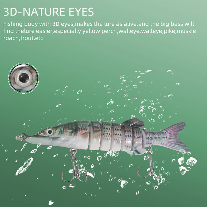 2pcs Bionic Fishing Lure Plastic Decoys 3D Eyes Rotating Tail