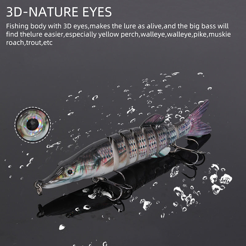 2pcs Bionic Fishing Lure Plastic Decoys 3D Eyes Rotating Tail