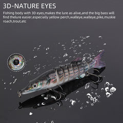 2pcs Bionic Fishing Lure Plastic Decoys 3D Eyes Rotating Tail