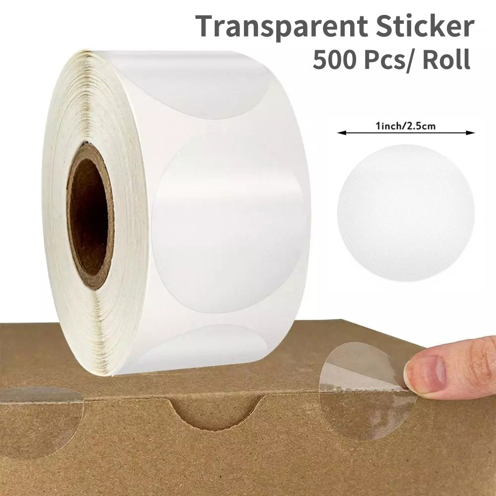 500pcs DIY Gift Wrap Transparent Sticker Circular Seal Label Packaging