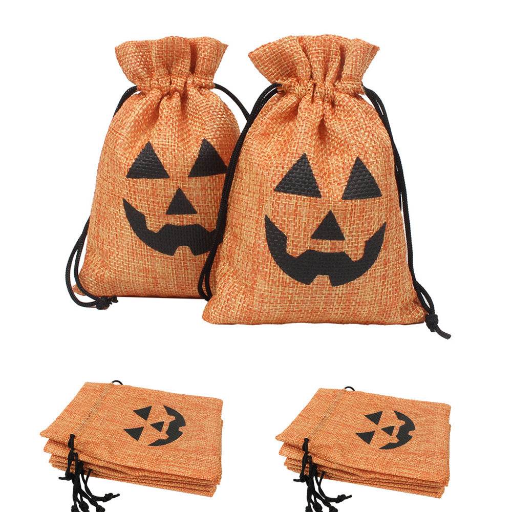 6 Pcs Pumpkin Devil Candy Storage Bags Halloween Drawstring