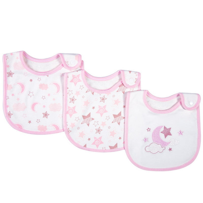 3pcs Cartoon Baby Washable Bibs Newborn Baby Drooling Towel
