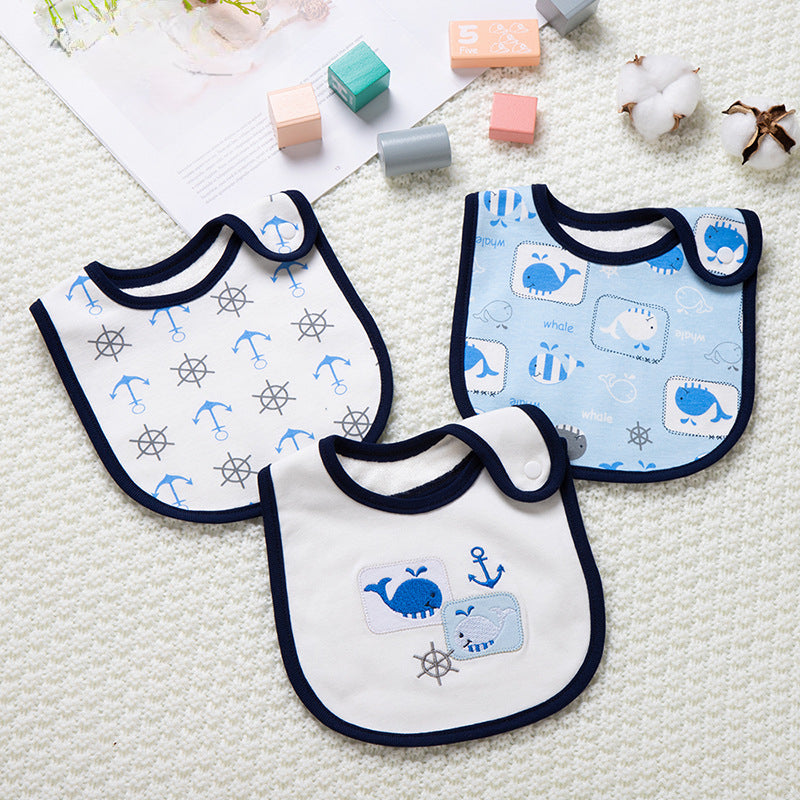 3pcs Cartoon Baby Washable Bibs Newborn Baby Drooling Towel