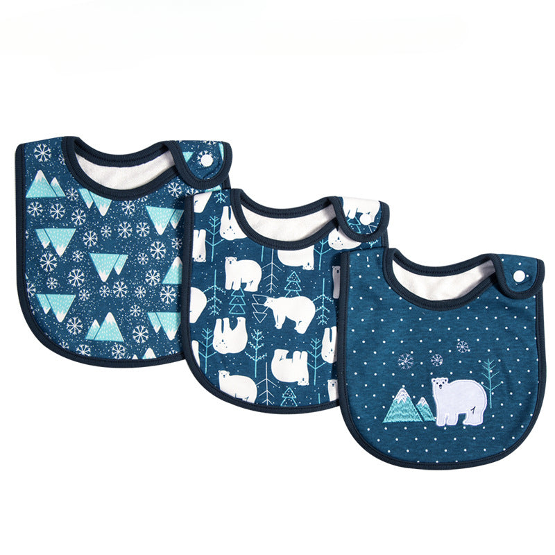 3pcs Cartoon Baby Washable Bibs Newborn Baby Drooling Towel