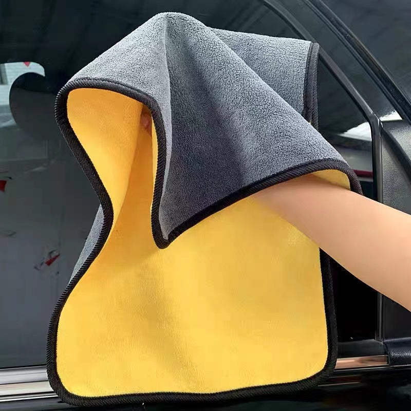 3pcs Thickened Car Wash Towels Absorbent Microfiber Cleaning Scrubbers