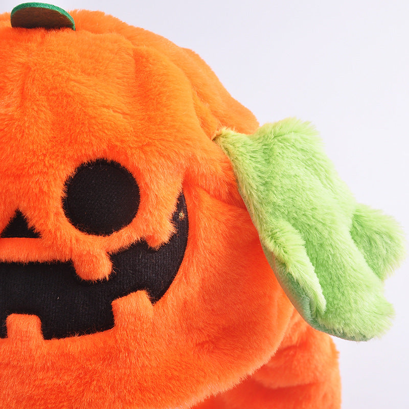 Kids Halloween Pumpkin Hat w/ Movable Ears Cosplay Dress Up Animal Hat