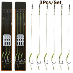 3pcs Carp Fishing Rigs Set Hook Boilie Stoppers Terminal Tackle