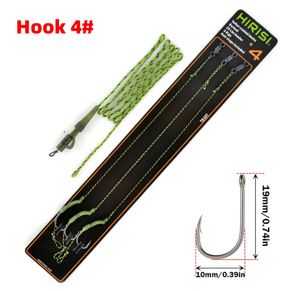 3pcs Carp Fishing Rigs Set Hook Boilie Stoppers Terminal Tackle