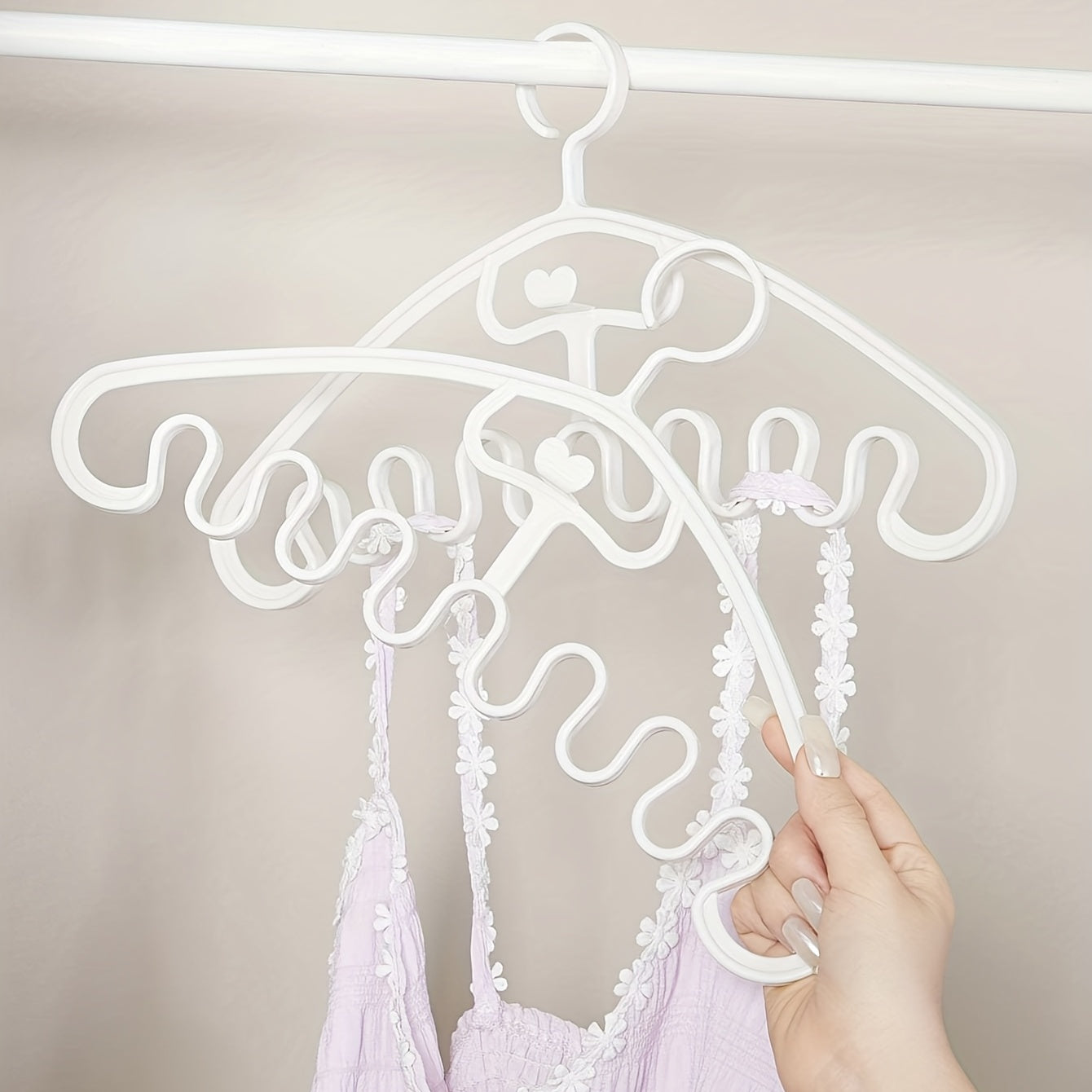 3pcs Wave Shaped Hanger Space Saving Seamless Hanging For Underwear Bra