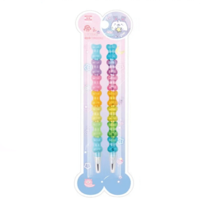 2pcs Bear Non-sharpening Mechanical Pencils Student Writing Pens