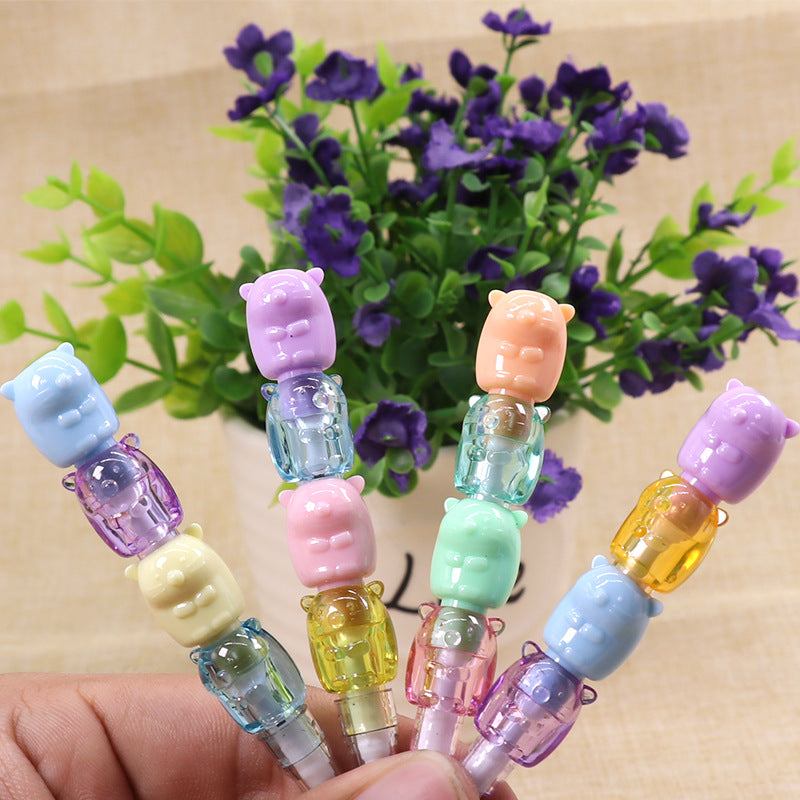 2pcs Bear Non-sharpening Mechanical Pencils Student Writing Pens