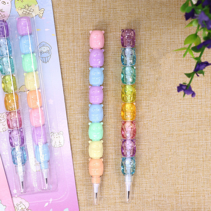 2pcs Bear Non-sharpening Mechanical Pencils Student Writing Pens
