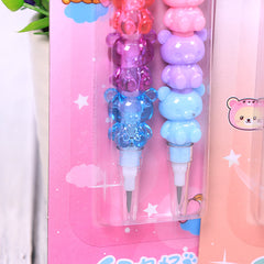 2pcs Bear Non-sharpening Mechanical Pencils Student Writing Pens