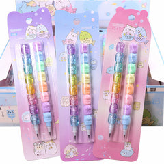 2pcs Bear Non-sharpening Mechanical Pencils Student Writing Pens