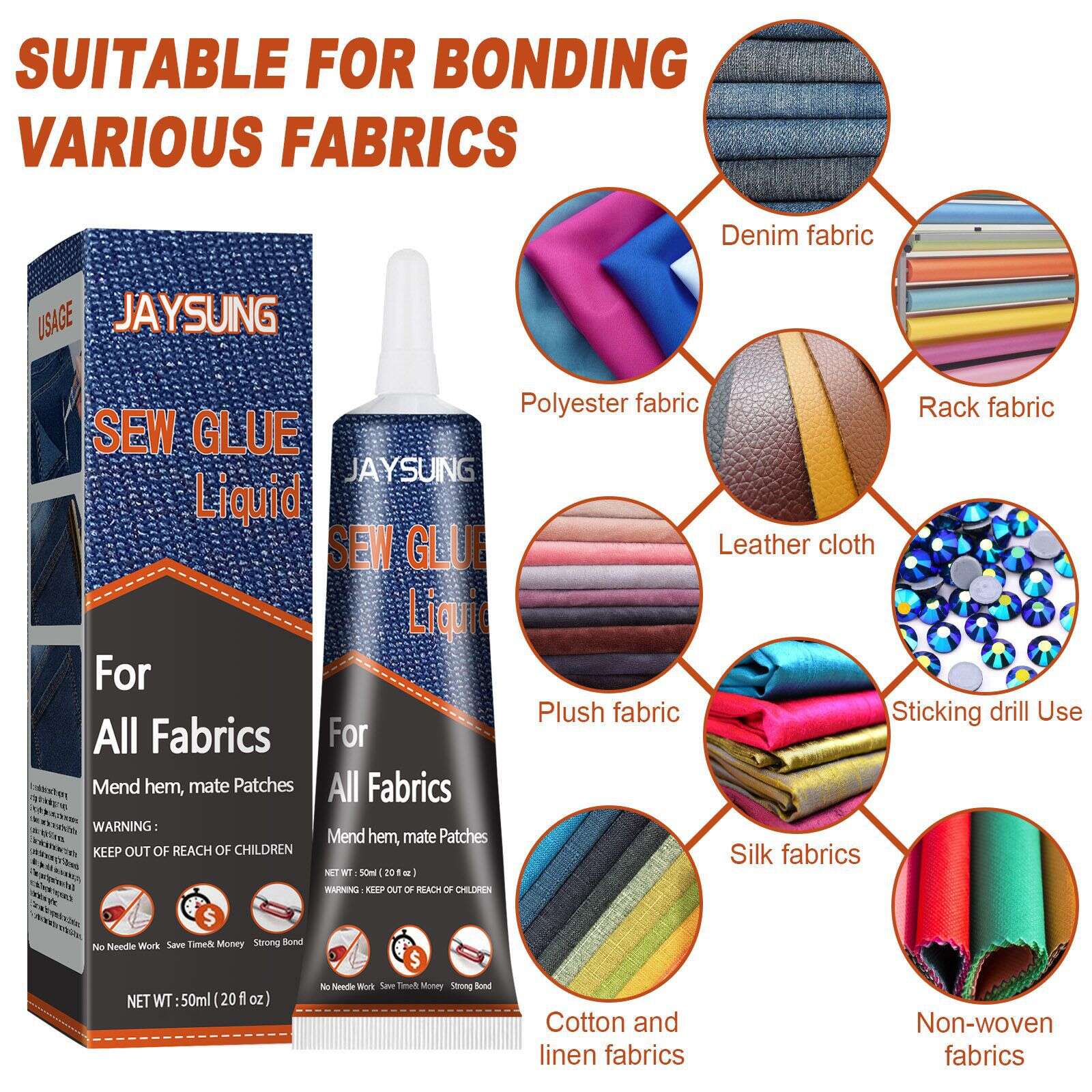 Fabric Mending Glue, Needle And Thread, Fabric Repair