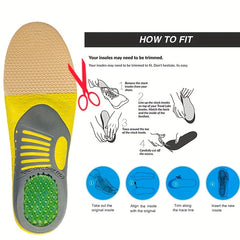 Shock Absorbing Insoles for All Comfort and Support Unisex