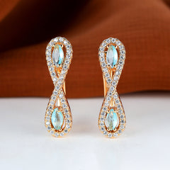 Teardrop Aqua Stone Earrings Vintage Bride Wedding Love Infinity Jewelry