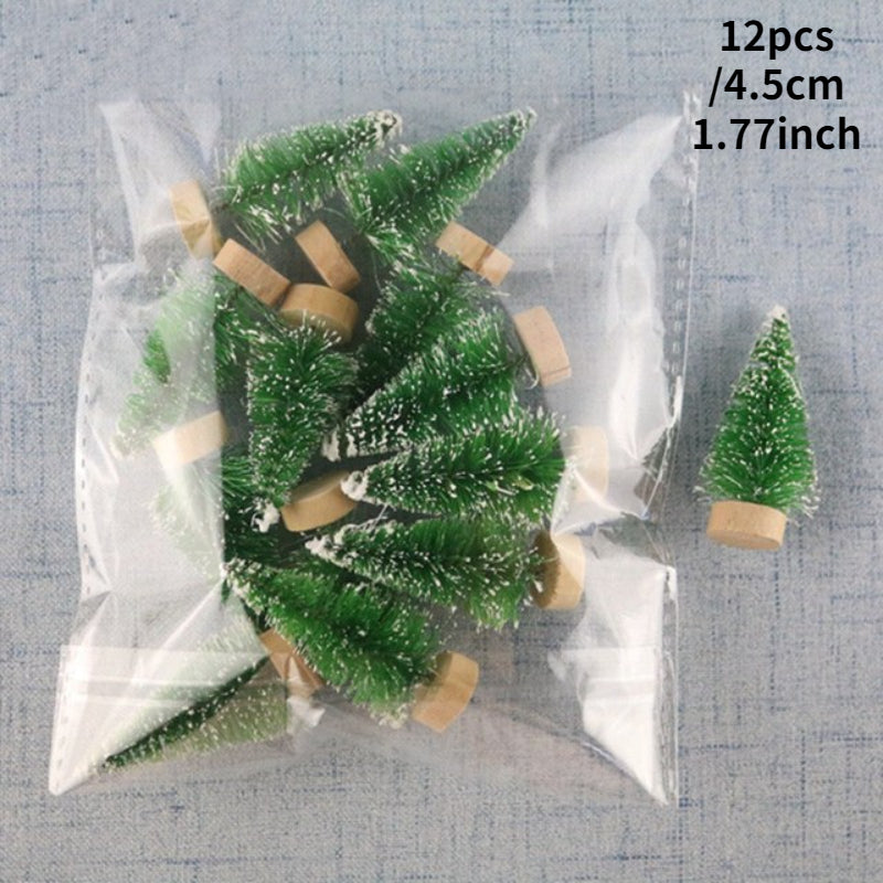12pcs Mini Christmas Tree for Home Decor Artificial Tabletop Decorations