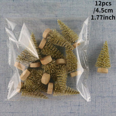 12pcs Mini Christmas Tree for Home Decor Artificial Tabletop Decorations