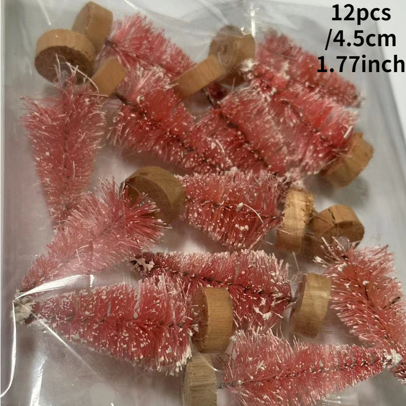 12pcs Mini Christmas Tree for Home Decor Artificial Tabletop Decorations