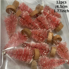 12pcs Mini Christmas Tree for Home Decor Artificial Tabletop Decorations