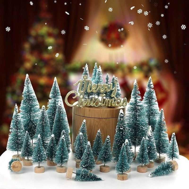12pcs Mini Christmas Tree for Home Decor Artificial Tabletop Decorations