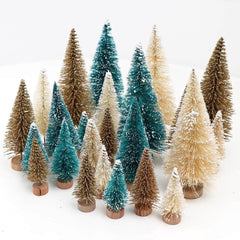 12pcs Mini Christmas Tree for Home Decor Artificial Tabletop Decorations