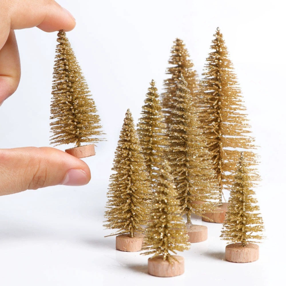 12pcs Mini Christmas Tree for Home Decor Artificial Tabletop Decorations