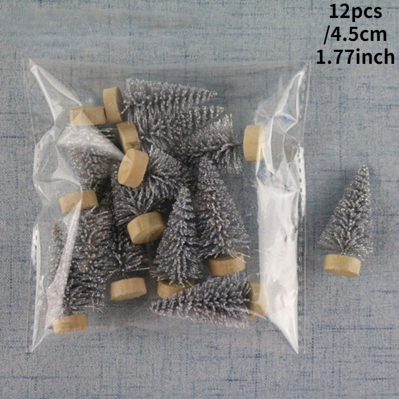 12pcs Mini Christmas Tree for Home Decor Artificial Tabletop Decorations