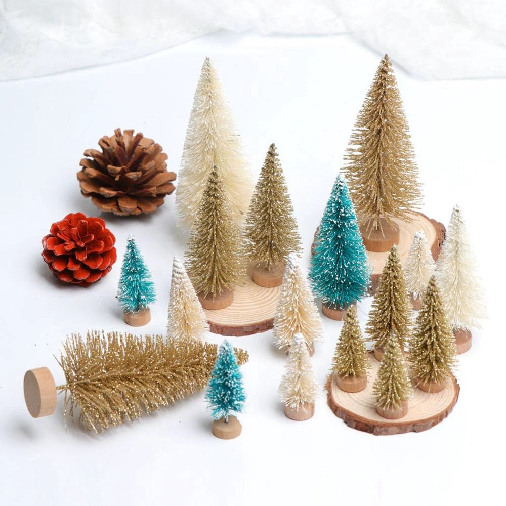 12pcs Mini Christmas Tree for Home Decor Artificial Tabletop Decorations