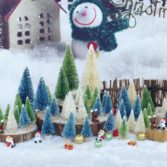12pcs Mini Christmas Tree for Home Decor Artificial Tabletop Decorations