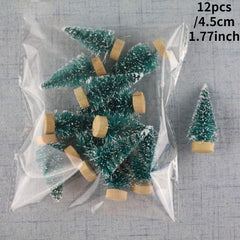 12pcs Mini Christmas Tree for Home Decor Artificial Tabletop Decorations