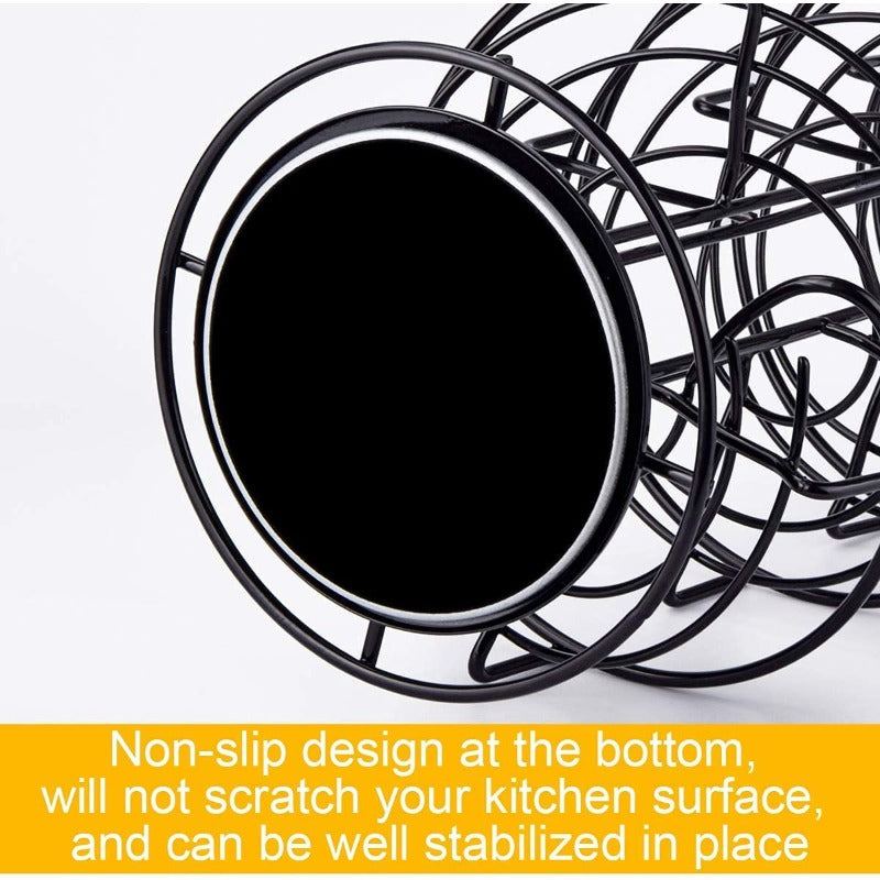 Spiral Metal Egg Dispenser Rack Household Storage Organizer